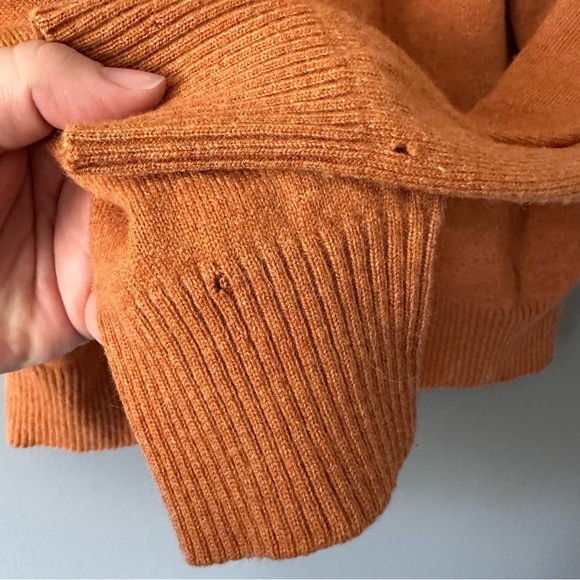 Peter Millar 100% Cashmere Rust Orange 1/4‎ Zip Sweater | Flawed - Picture 8 of 12